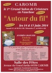 affiche du salon des créateurs Autour du fil à Caromb, Vaucluse, les 14 et 15 juin 2014